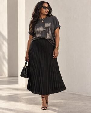 NEW J. Crew Black Pleated Pull-On Midi Skirt Lined Size Large Preppy Quiet Luxe